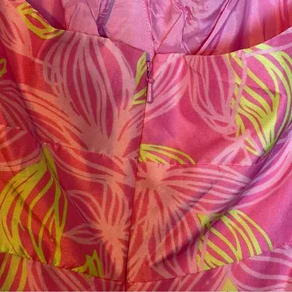 Vintage Lilly Pulitzer Halter Dress 100% Silk Pink Floral Size 8 TINY HOLES READ - Picture 7 of 12